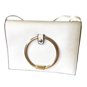 Olivia Miller White Purse w/ Gold Ring Clean & Stylish.